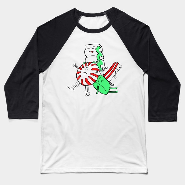 Candy Clump Baseball T-Shirt by Coffeepine
